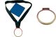 PINK GRADIANT MEDAL ZINC ALLOY SURROUND GLASS CENTRE. RACING GREEN RIBBON AND BOX INCLUDED