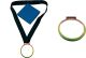 YELLOW GRADIANT MEDAL ZINC ALLOY SURROUND GLASS CENTRE. RACING GREEN RIBBON AND BOX INCLUDED