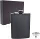 HIP FLASK 6oz BLACK WITH A FUNEL 