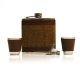 HIP FLASK BROWN TWEED 6oz